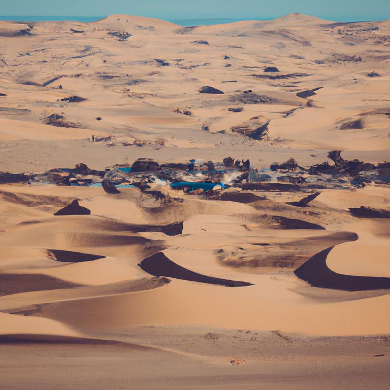Dokonalé staré město na horkých pouštních dunách. - foto 1
