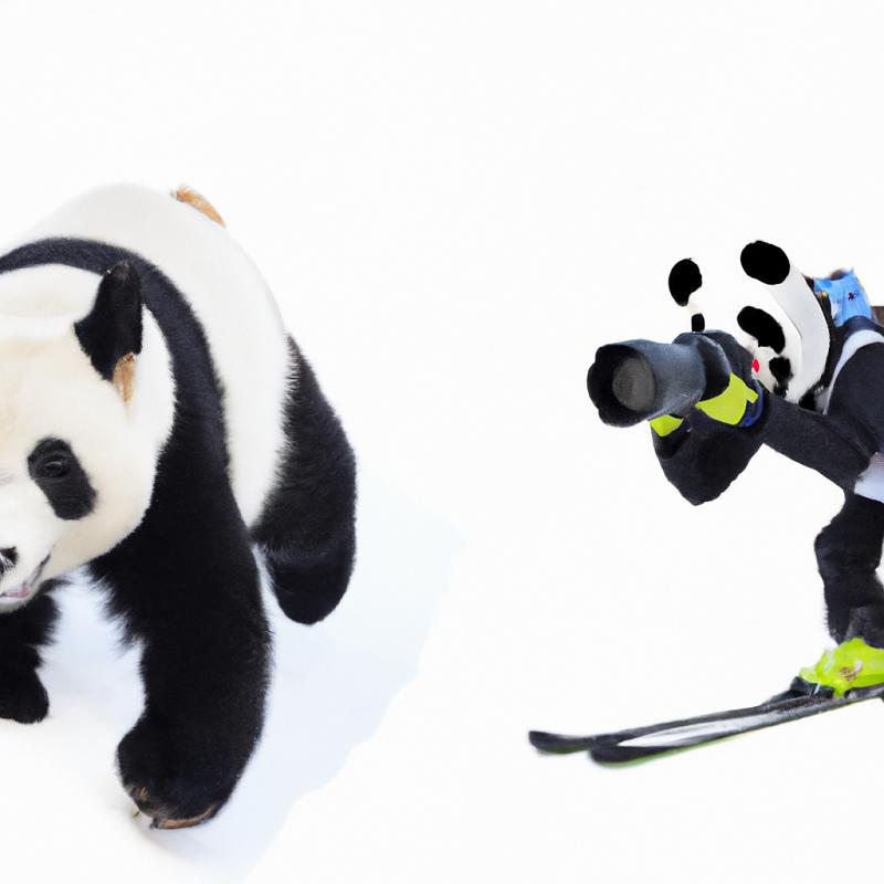 Extrémní sport: Závod na lyžích s pandou - foto 3